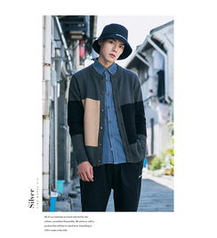 洋湖轩榭2019春季新品 日系撞色针织开衫，演绎青少年的时尚态度